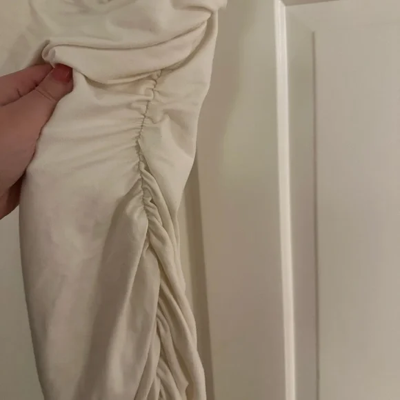 Reformation White Ruched Mini Dress - Picture 4 of 4